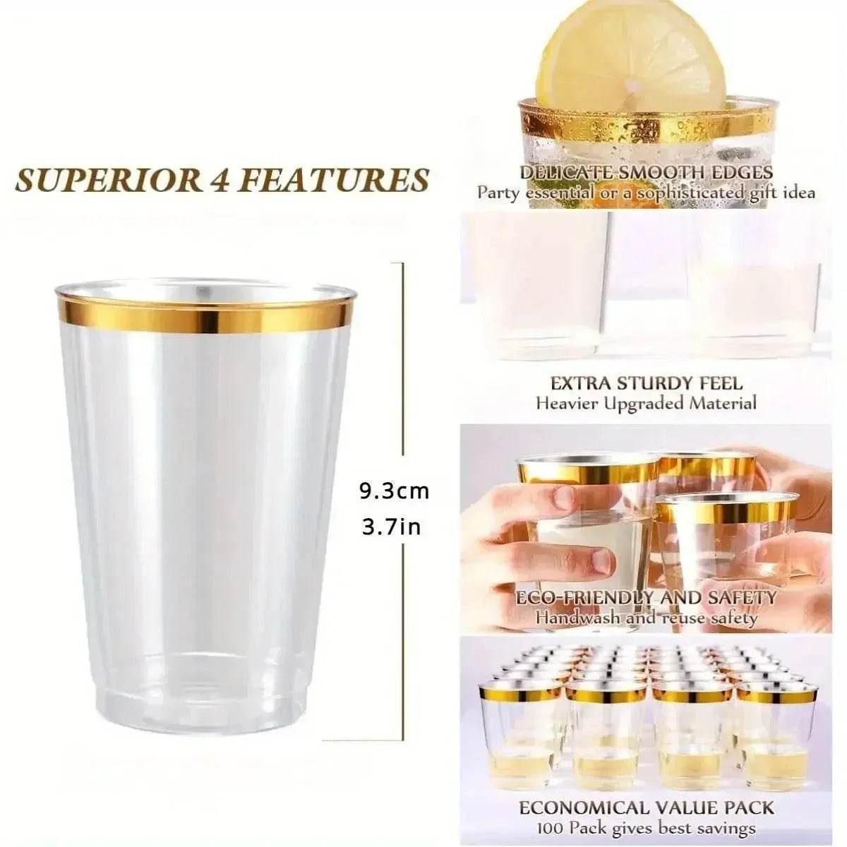 Metallic Disposable Cups Set - Gamer Wedding Party Gear - Iron Phoenix GHG