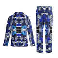 Blue Geometric Pajama Set | Modern Gamer Loungewear - Image 2