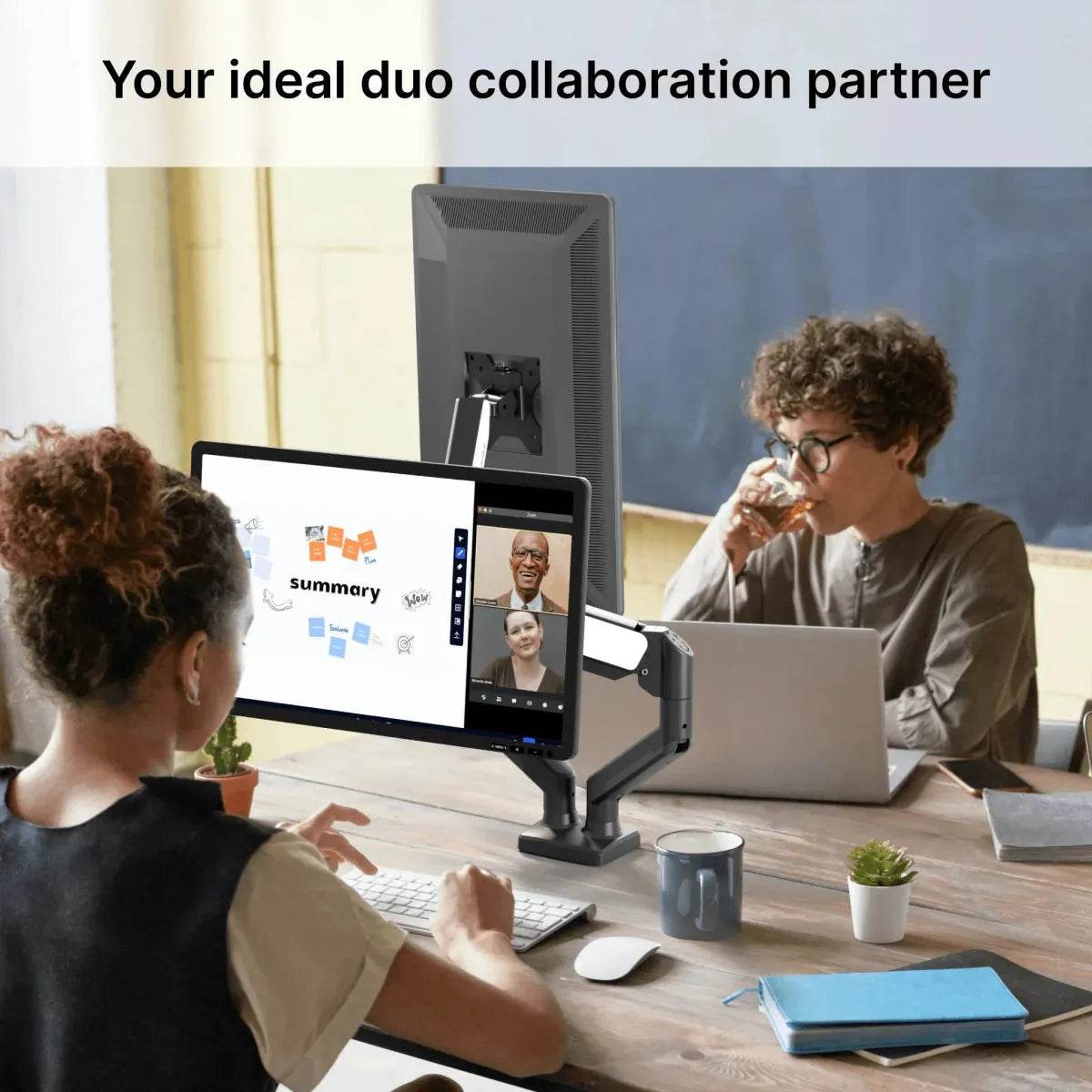 Dual Arm Monitor Stand 32in Eco Mount - Iron Phoenix GHG