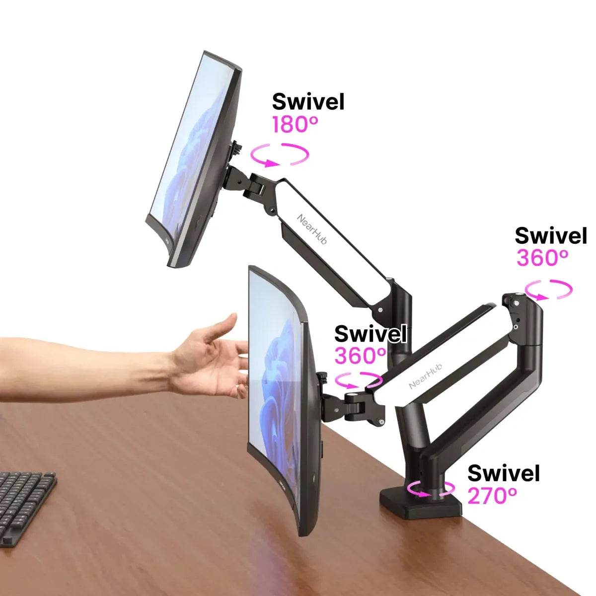 Dual Arm Monitor Stand 32in Eco Mount - Iron Phoenix GHG