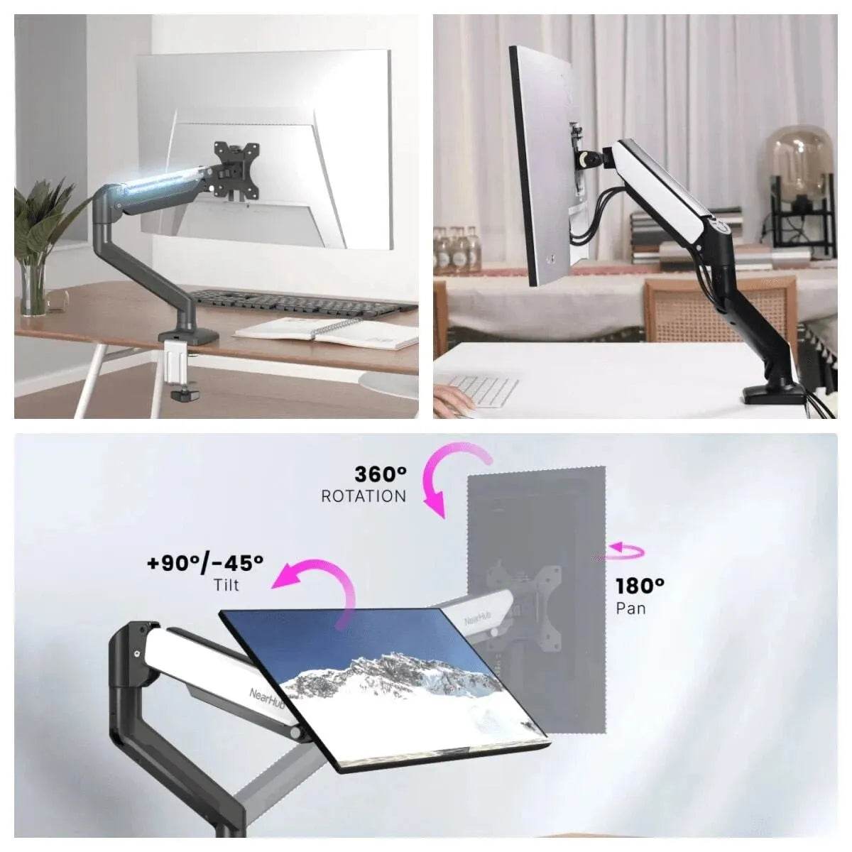 Dual Arm Monitor Stand 32in Eco Mount - Iron Phoenix GHG