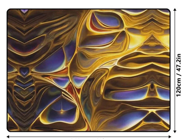 Mystic Aura Area Rug | Gold Fantasy Gaming and Yoga Mat - Iron Phoenix GHG
