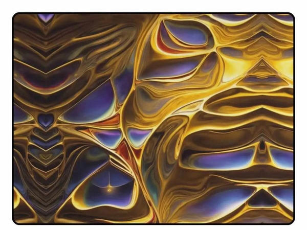 Mystic Aura Area Rug | Gold Fantasy Gaming and Yoga Mat - Iron Phoenix GHG