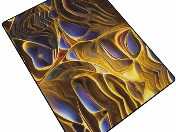 Mystic Aura Area Rug | Gold Fantasy Gaming and Yoga Mat - Iron Phoenix GHG