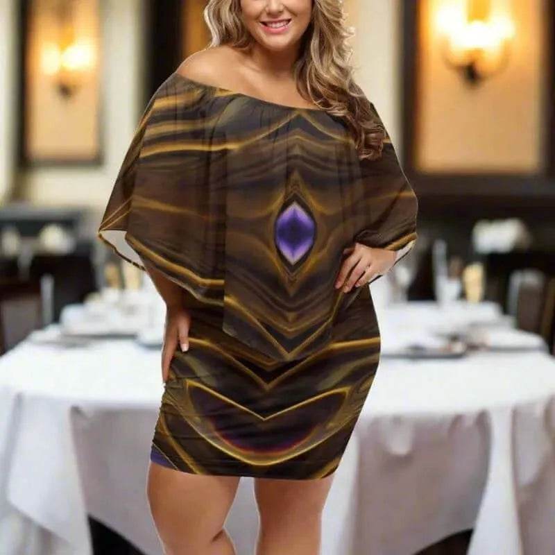 "Mystic Gem" Off-the-Shoulder Dress| Iron Phoenix GHG - Iron Phoenix GHG