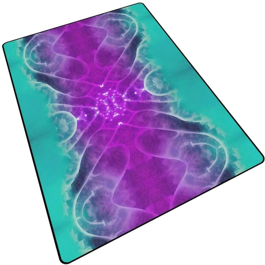Galactic Radiance Nebula Gaming Rug | Cosmic Comfort - Iron Phoenix GHG