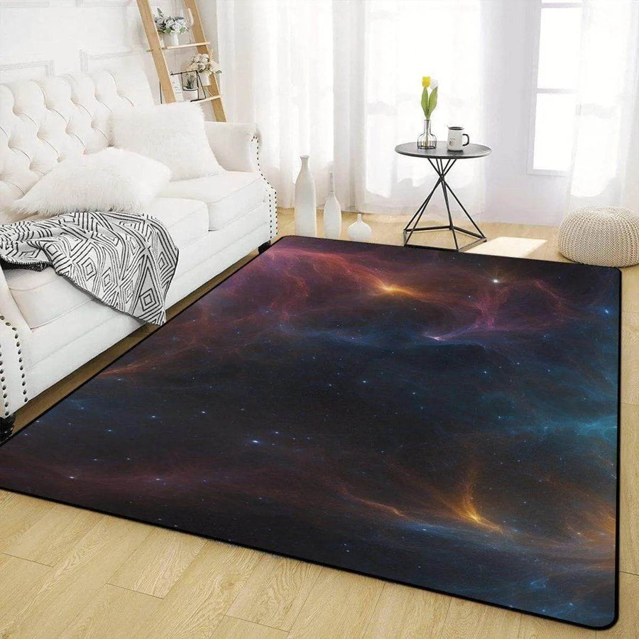 Black Celestial Rug | Starry Night Sky Home Decor - Iron Phoenix GHG