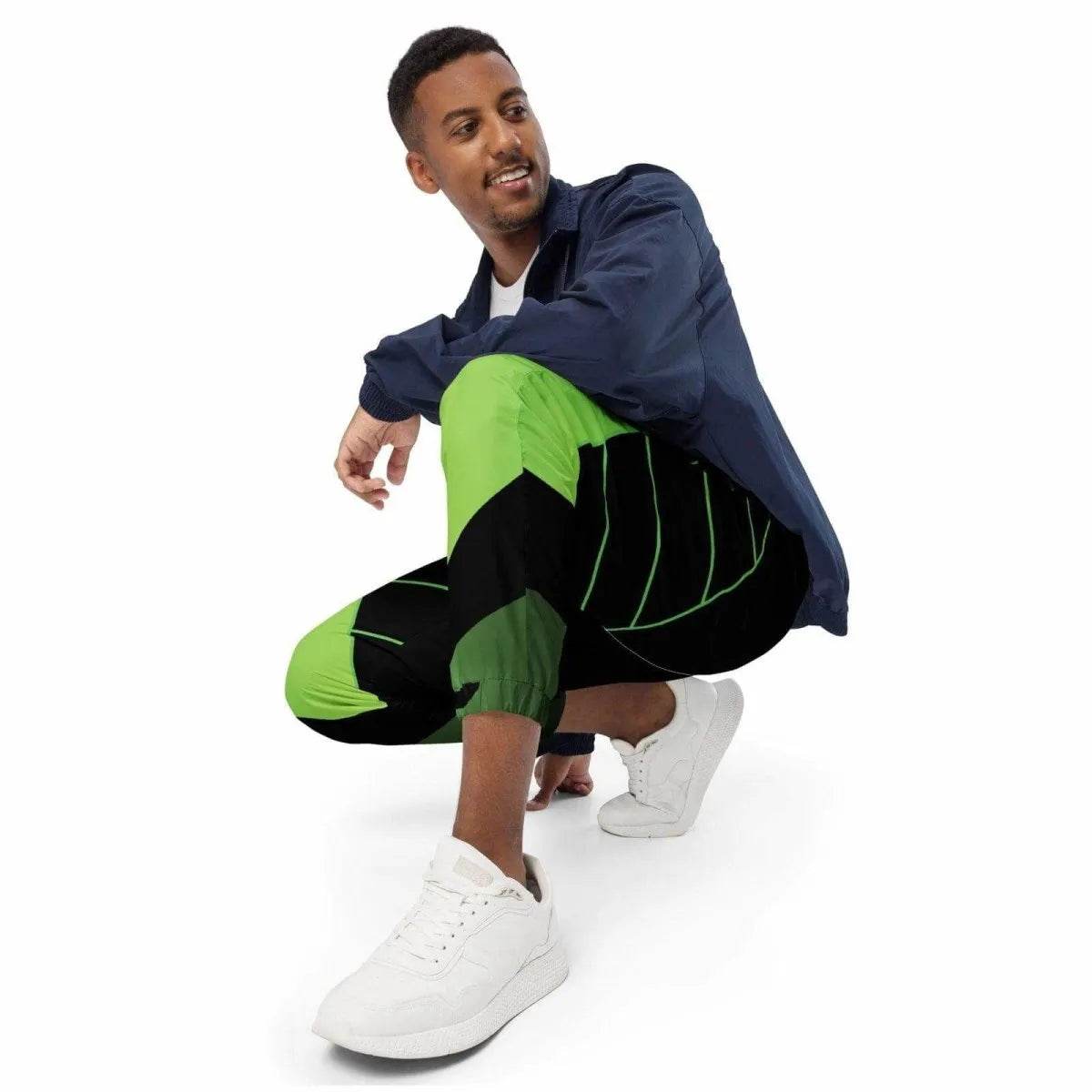 Neon Green and Black Track Pants - Eco Gamer Comfort - Iron Phoenix GHG