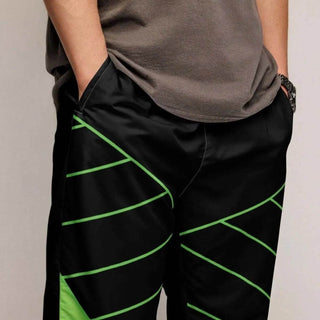 Neon Green and Black Track Pants - Eco Gamer Comfort - Iron Phoenix GHG
