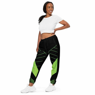 Neon Green and Black Track Pants - Eco Gamer Comfort - Iron Phoenix GHG
