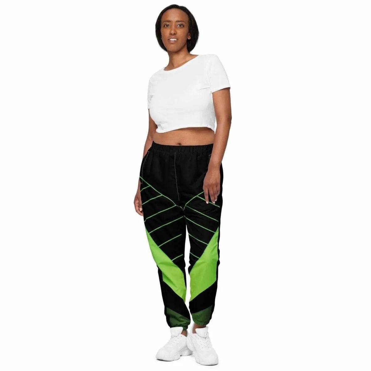 Neon Green and Black Track Pants - Eco Gamer Comfort - Iron Phoenix GHG