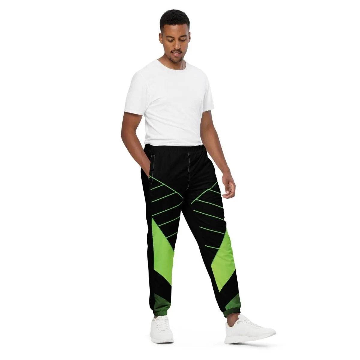 Neon Green and Black Track Pants - Eco Gamer Comfort - Iron Phoenix GHG
