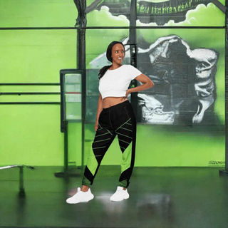 Neon Green and Black Track Pants - Eco Gamer Comfort - Iron Phoenix GHG