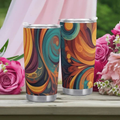 "Flowing Art" Nouveau Style Tumbler | Iron Phoenix GHG - Image 5