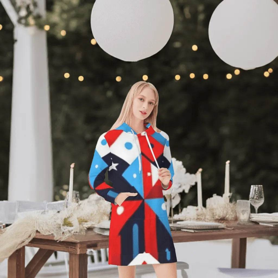 Women's Patriotic Hoodie Dress | Iron Phoenix GHG - Iron Phoenix GHG