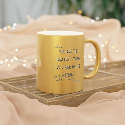 Personalized Metallic Mug - Romantic Wedding or Valentine’s Gift for Gamers - Iron Phoenix GHG