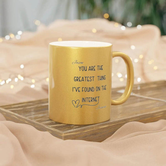 Personalized Metallic Mug - Romantic Wedding or Valentine’s Gift for Gamers - Iron Phoenix GHG