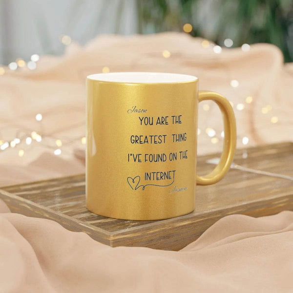 Personalized Metallic Mug - Romantic Wedding or Valentine’s Gift for Gamers - Iron Phoenix GHG