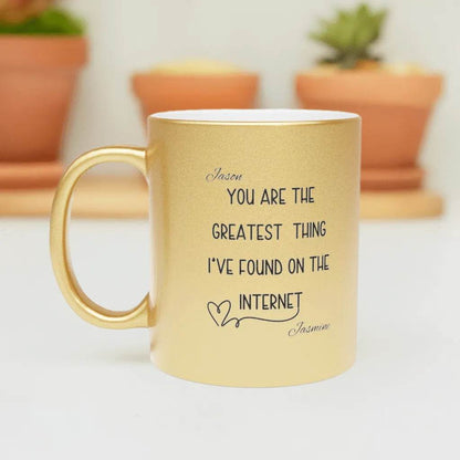 Personalized Metallic Mug - Romantic Wedding or Valentine’s Gift for Gamers - Iron Phoenix GHG