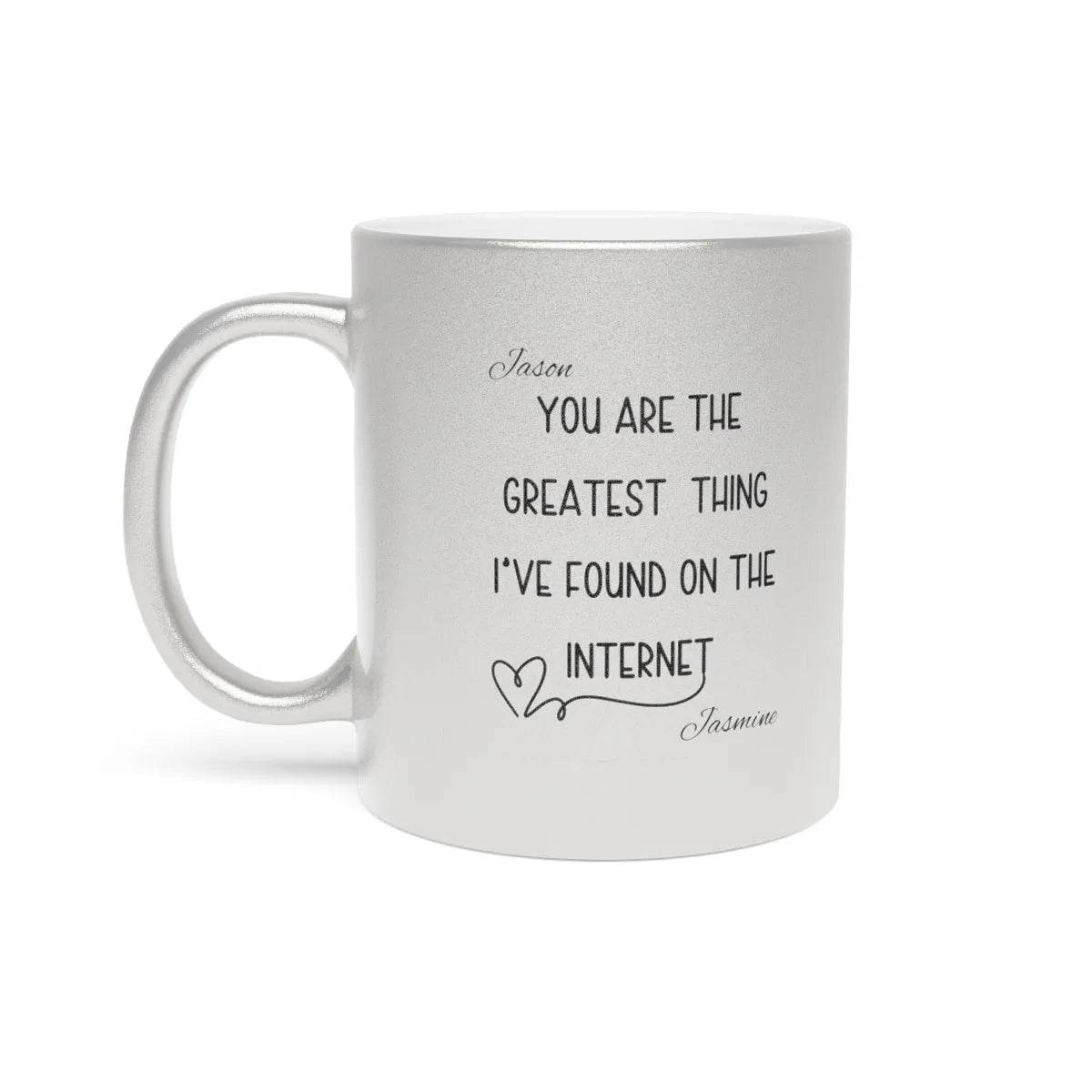 Personalized Metallic Mug - Romantic Wedding or Valentine’s Gift for Gamers - Iron Phoenix GHG