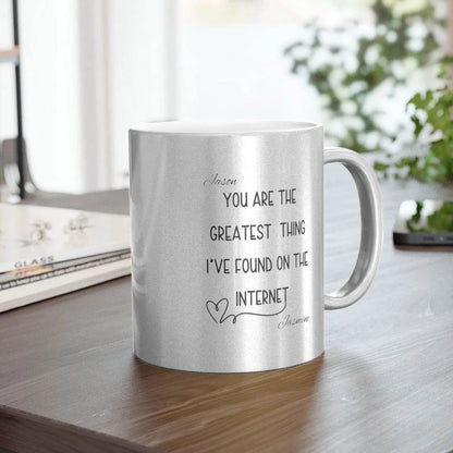 Personalized Metallic Mug - Romantic Wedding or Valentine’s Gift for Gamers - Iron Phoenix GHG