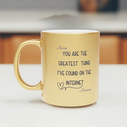 Personalized Metallic Mug - Romantic Wedding or Valentine’s Gift for Gamers - Iron Phoenix GHG