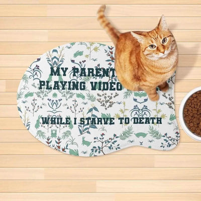Funny Gamer Pet Mat | Sarcastic Dog and Cat Food Rug - Iron Phoenix GHG