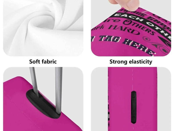 Pink Gamer Luggage Cover | Family Rules Travel Protector