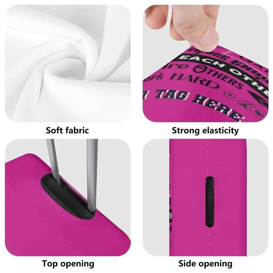 Pink Gamer Luggage Cover | Family Rules Travel Protector - Iron Phoenix GHG