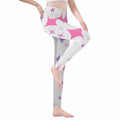Pink Starburst Print Leggings | Cute Jester Yoga Game Tights - Image 3