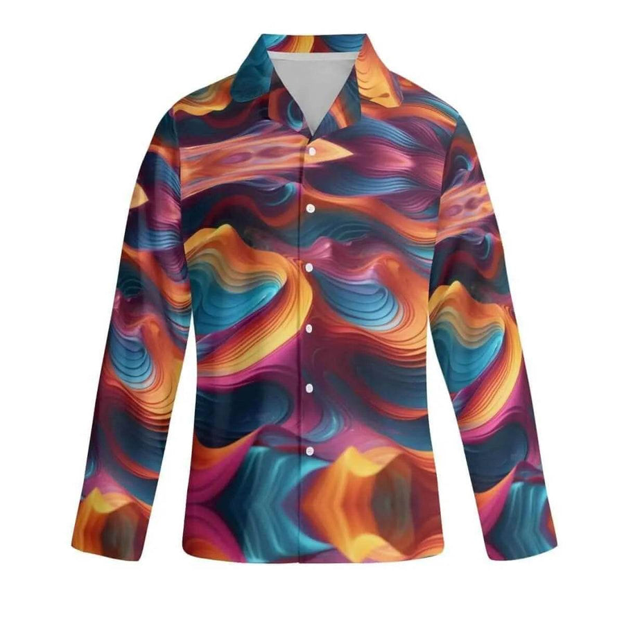 Abstract Wave Pajama Set | Colorful Artistic Loungewear - Iron Phoenix GHG