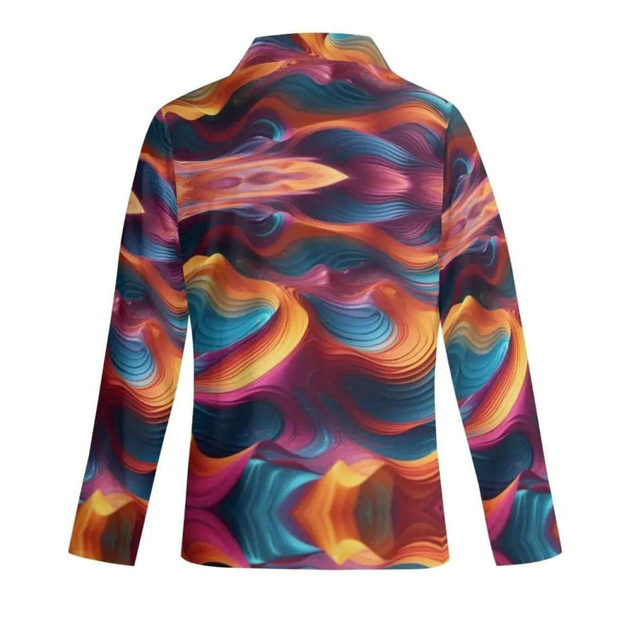 Abstract Wave Pajama Set | Colorful Artistic Loungewear - Iron Phoenix GHG