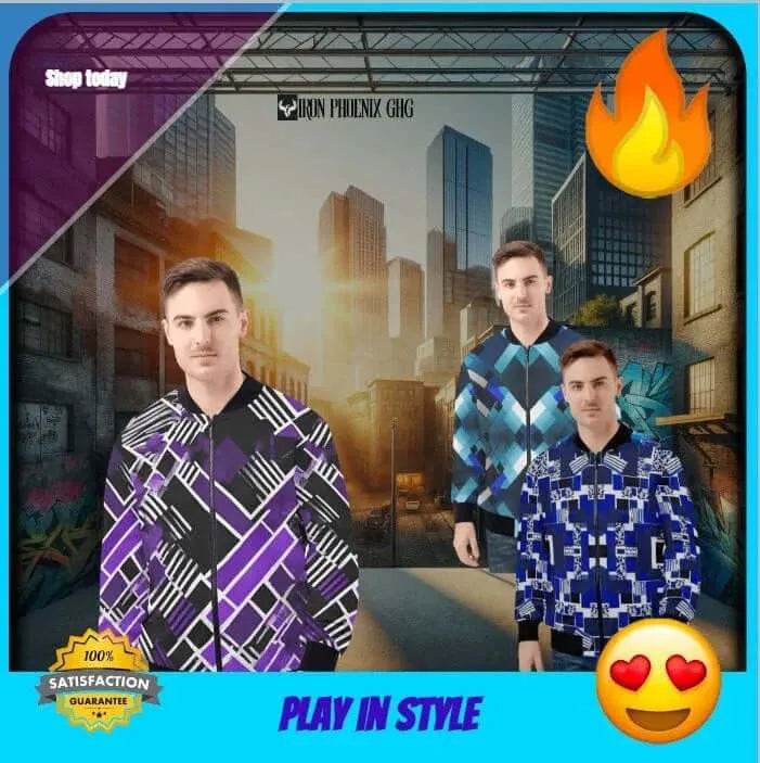 "Retro Pixel" Bomber Jacket | Shadowseeker | Iron Phoenix GHG - Iron Phoenix GHG