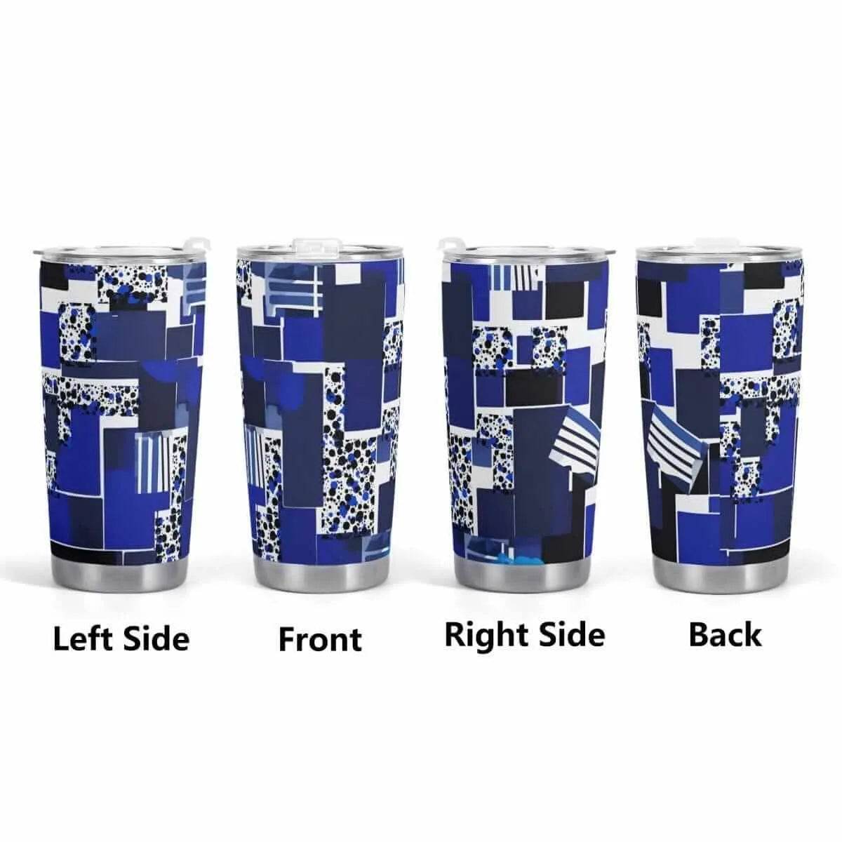 "Blue Matrix" Geometric Travel Mug | Iron Phoenix GHG - Iron Phoenix GHG