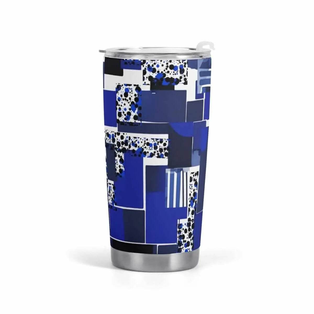 "Blue Matrix" Geometric Travel Mug | Iron Phoenix GHG - Iron Phoenix GHG