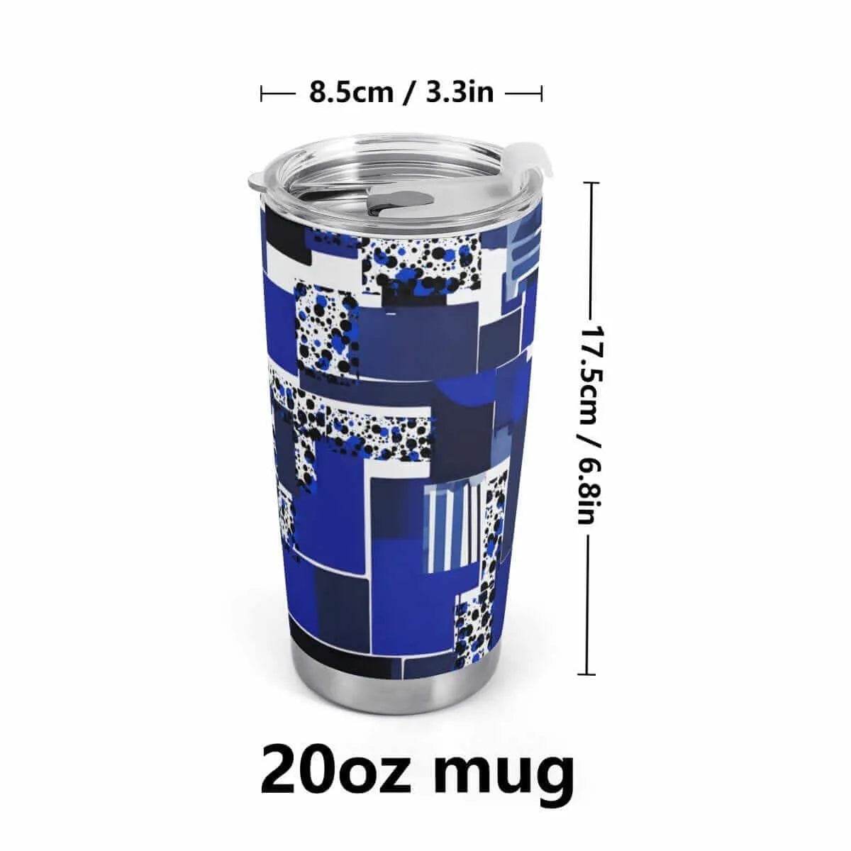 "Blue Matrix" Geometric Travel Mug | Iron Phoenix GHG - Iron Phoenix GHG