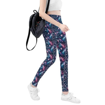 Cosmic Planets Print Leggings | Sci-Fi Yoga Gaming Tights
