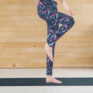 Cosmic Planets Print Leggings | Sci-Fi Yoga Gaming Tights - Iron Phoenix GHG