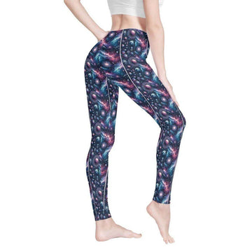 Cosmic Planets Print Leggings | Sci-Fi Yoga Gaming Tights