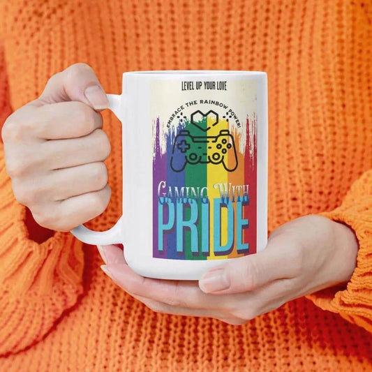 Pride in Gaming Mug - 15oz Sports, Gaming & Calm Joy - Iron Phoenix GHG