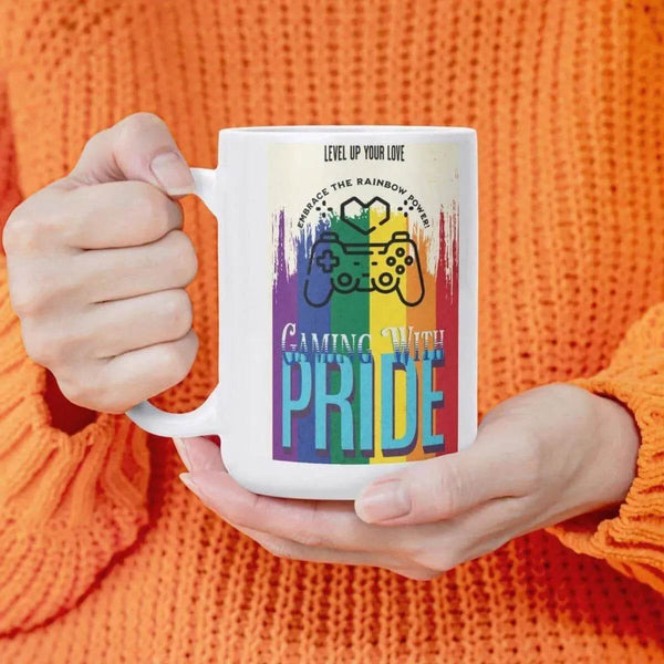 Pride in Gaming Mug - 15oz Sports, Gaming & Calm Joy - Iron Phoenix GHG