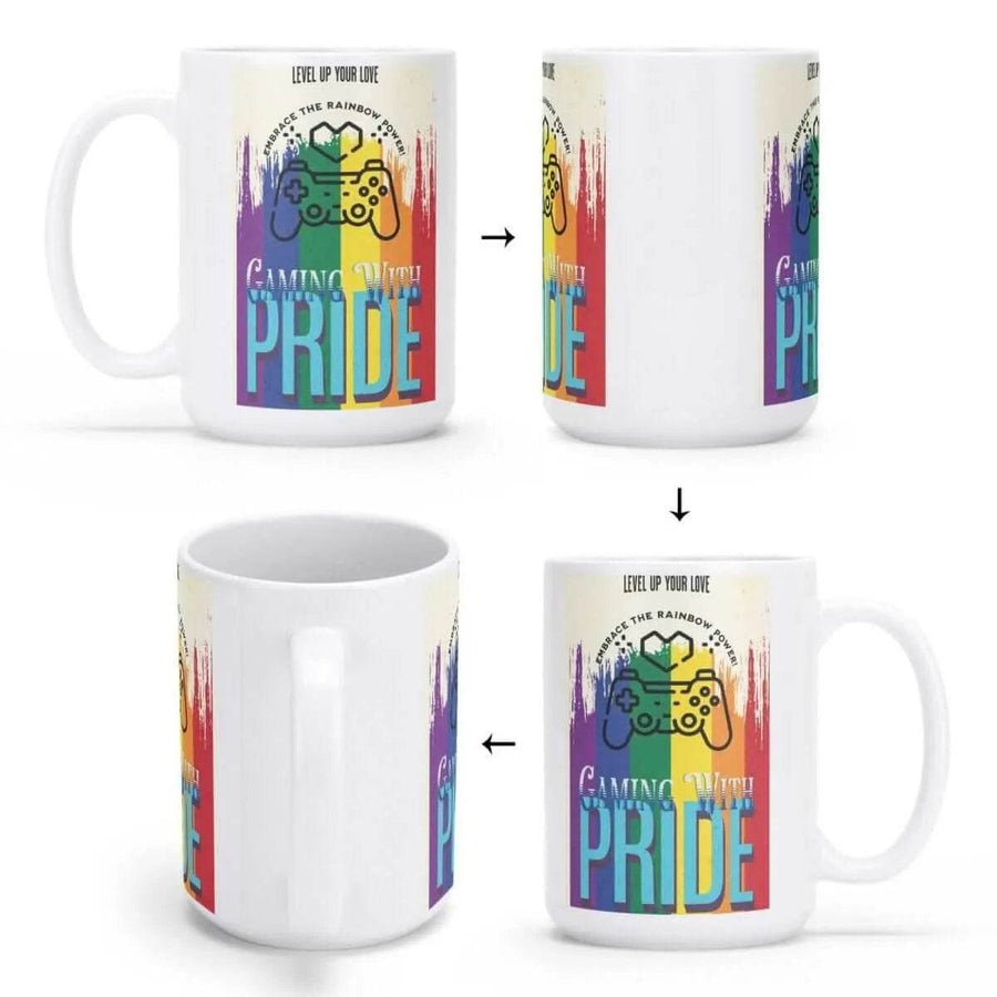 Gamer Pride Mug | Level Up Your Love Gaming Coffee Cup - Iron Phoenix GHG