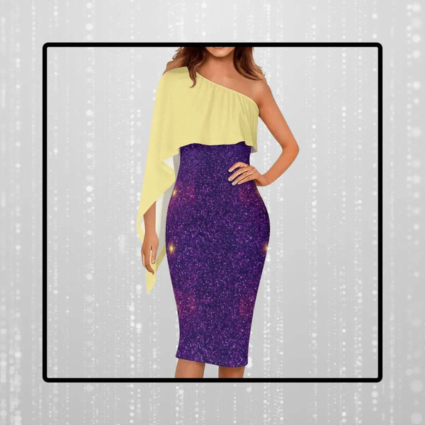 Purple and Yellow Elegant Formal Dress - Perfect Gift for Gamers - Iron Phoenix GHG