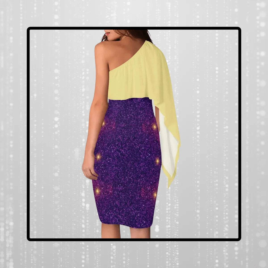 "Cosmic Flare" One-Shoulder Formal Dress - Perfect Gift for Gamers - Iron Phoenix GHG