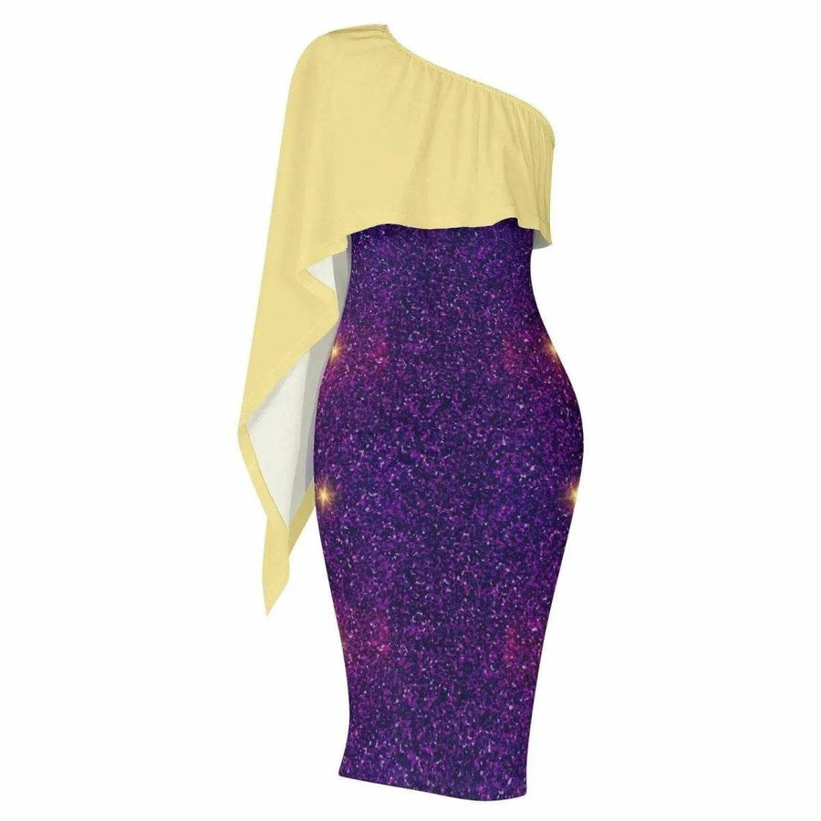 "Cosmic Flare" One-Shoulder Formal Dress - Perfect Gift for Gamers - Iron Phoenix GHG