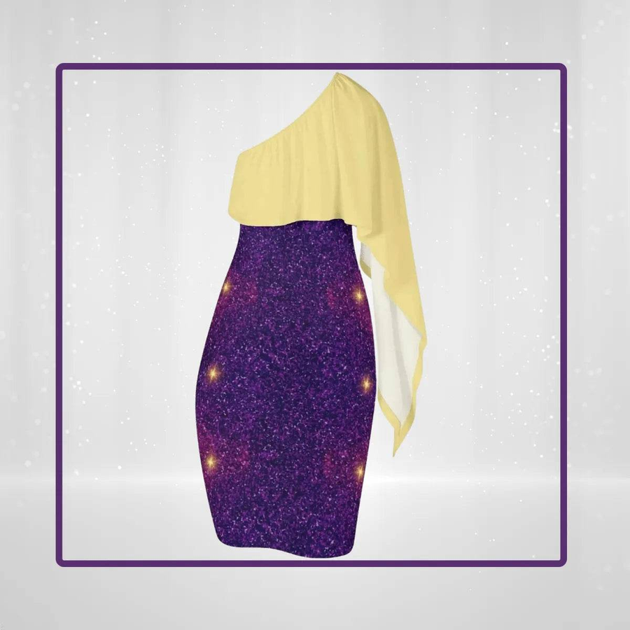 "Cosmic Flare" One-Shoulder Formal Dress - Perfect Gift for Gamers - Iron Phoenix GHG