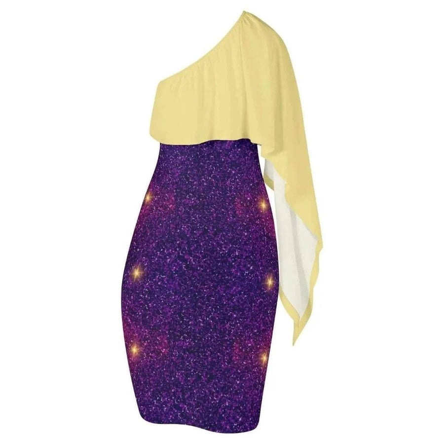 "Cosmic Flare" One-Shoulder Formal Dress - Perfect Gift for Gamers - Iron Phoenix GHG