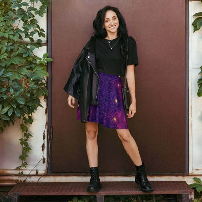 Cosmic Purple Galaxy Skater Skirt | Iron Phoenix GHG - Iron Phoenix GHG