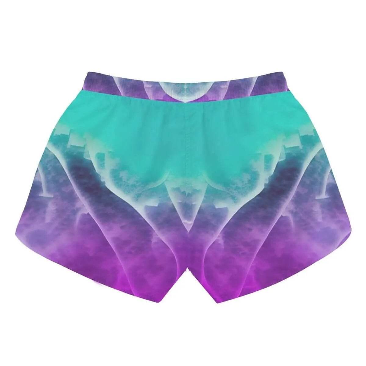 Purple & Teal Women's Beach Shorts - Gamer Style - Iron Phoenix GHG