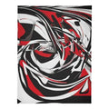 Red Black Abstract Blanket | Modern Gamer Fleece Throw - Image 3